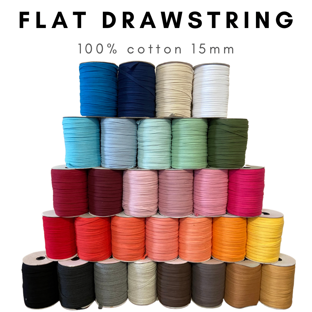 Drawstring Red Colors Flat Cotton drawstring - Over 70 colors — Shear Perfection Fabric