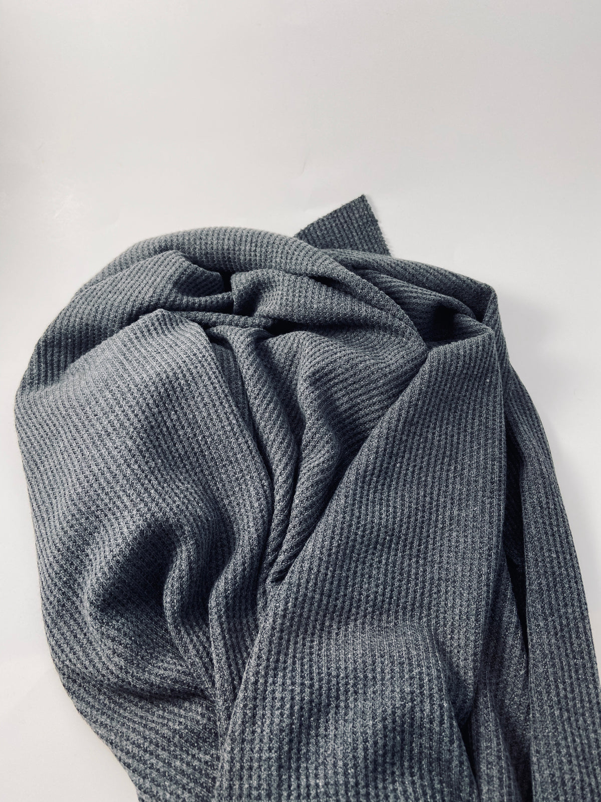Stretch Waffle Dark Grey — Shear Perfection Fabric
