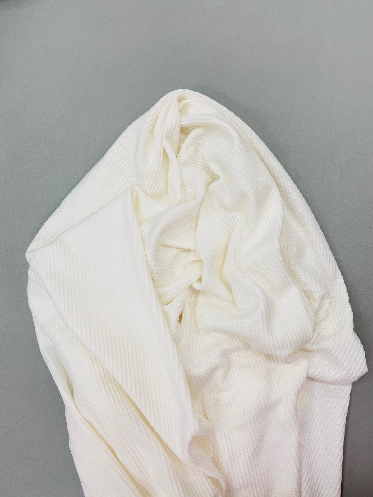 Stretch Waffle White — Shear Perfection Fabric